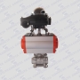 Válvula de Esfera Tripartida Inox 3/4" bsp com Atuador Pneumático Dupla Ação