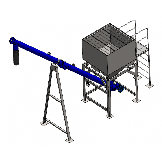 MOEGA PARA BIG BAG 3M3 E ROSCA TRANSPORTADORA Ø219 X 7000MM